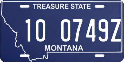 MT license plate 100749Z