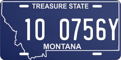 MT license plate 100756Y