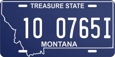 MT license plate 100765I