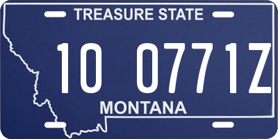 MT license plate 100771Z