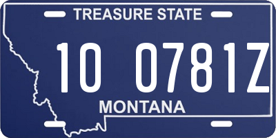 MT license plate 100781Z