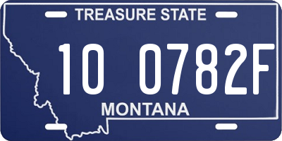 MT license plate 100782F