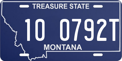 MT license plate 100792T