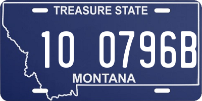 MT license plate 100796B