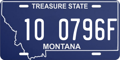 MT license plate 100796F