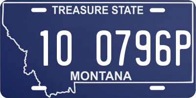 MT license plate 100796P