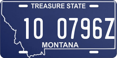 MT license plate 100796Z