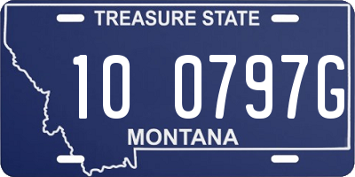 MT license plate 100797G