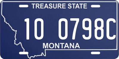 MT license plate 100798C