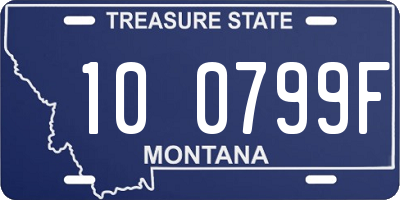 MT license plate 100799F