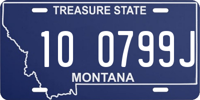 MT license plate 100799J