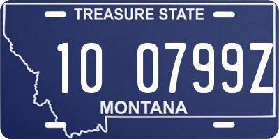 MT license plate 100799Z