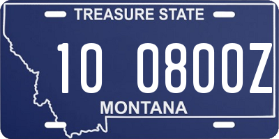 MT license plate 100800Z