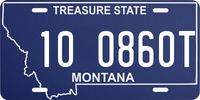 MT license plate 100860T