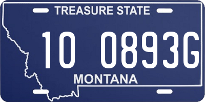 MT license plate 100893G