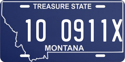 MT license plate 100911X