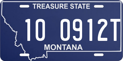 MT license plate 100912T