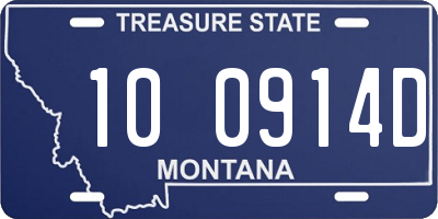 MT license plate 100914D