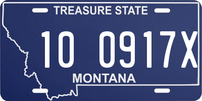 MT license plate 100917X