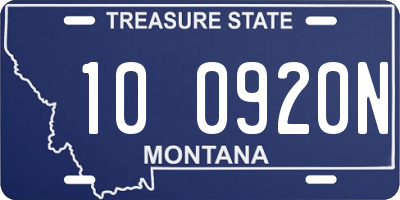 MT license plate 100920N