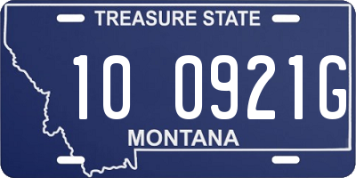 MT license plate 100921G