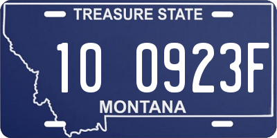 MT license plate 100923F