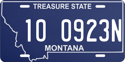 MT license plate 100923N