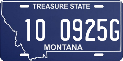 MT license plate 100925G