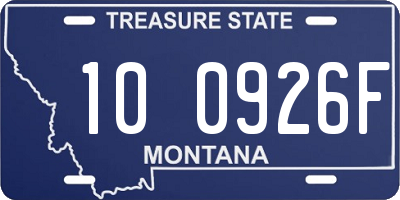 MT license plate 100926F