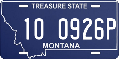 MT license plate 100926P