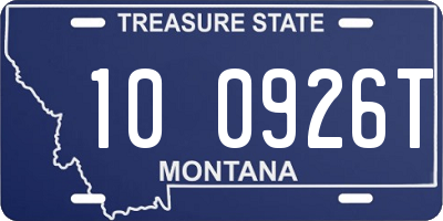 MT license plate 100926T