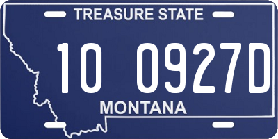 MT license plate 100927D