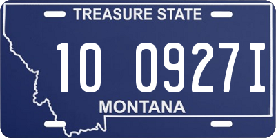 MT license plate 100927I