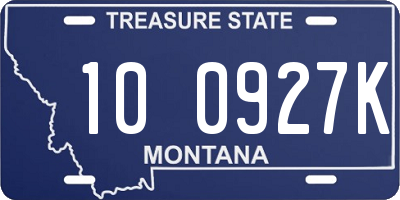 MT license plate 100927K