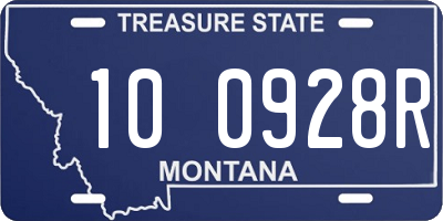 MT license plate 100928R