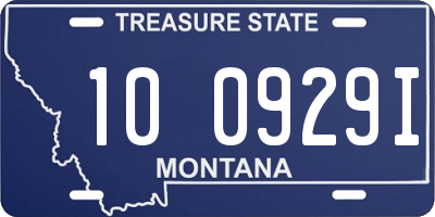 MT license plate 100929I