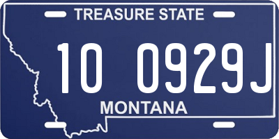 MT license plate 100929J