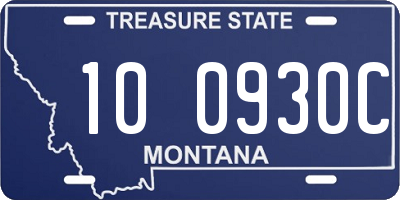 MT license plate 100930C