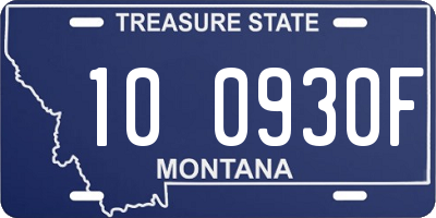 MT license plate 100930F