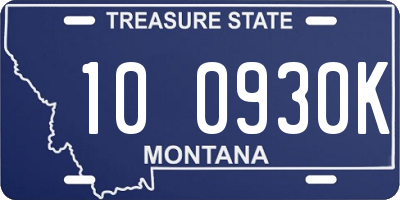 MT license plate 100930K