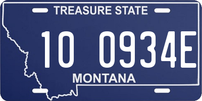 MT license plate 100934E