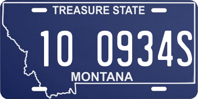 MT license plate 100934S