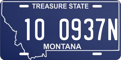 MT license plate 100937N