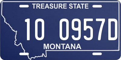 MT license plate 100957D