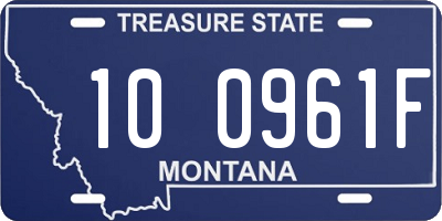 MT license plate 100961F