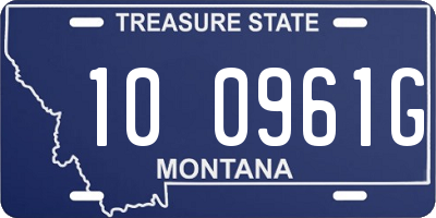 MT license plate 100961G