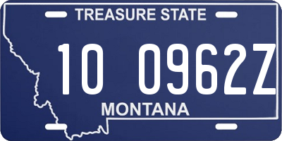 MT license plate 100962Z