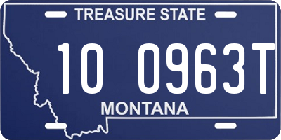 MT license plate 100963T