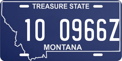 MT license plate 100966Z