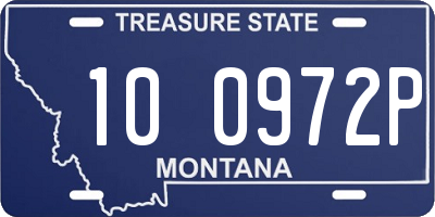 MT license plate 100972P